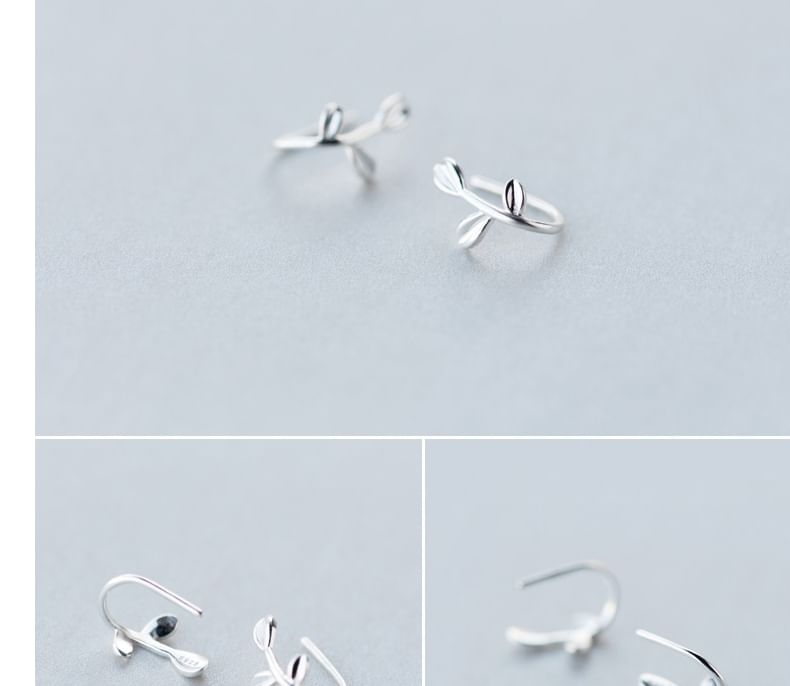 Leaf Sterling Silver Stud Earring