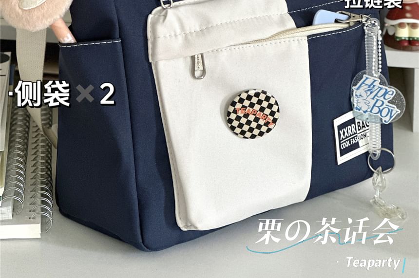 Two Tone Tote Bag / Bag Charm / Set