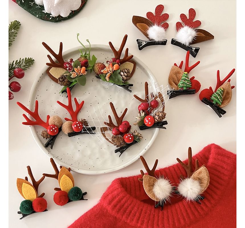 Christmas Flocking Hair Clip (Various Designs)