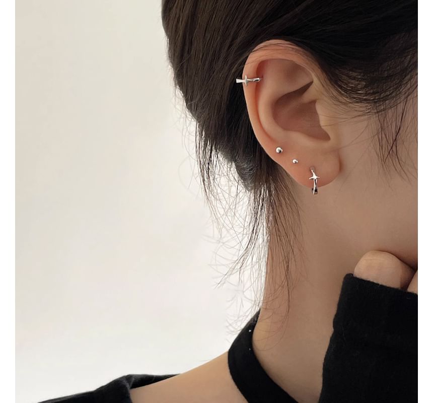 Star Alloy Huggie Earring