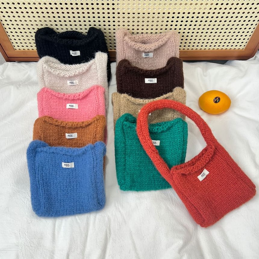 Applique Bag Knit Plain Shoulder Label