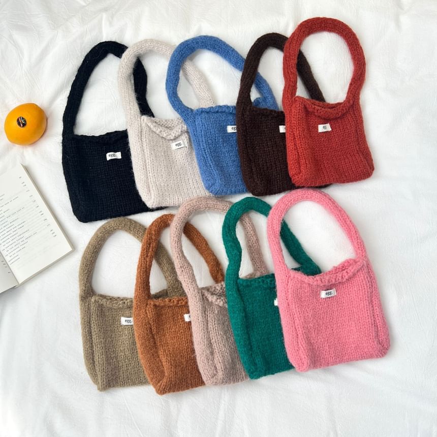 Applique Bag Knit Plain Shoulder Label