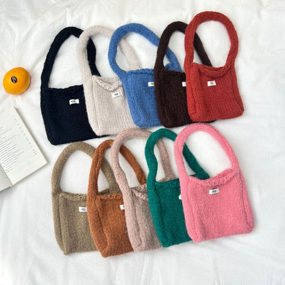 Applique Bag Knit Plain Shoulder Label