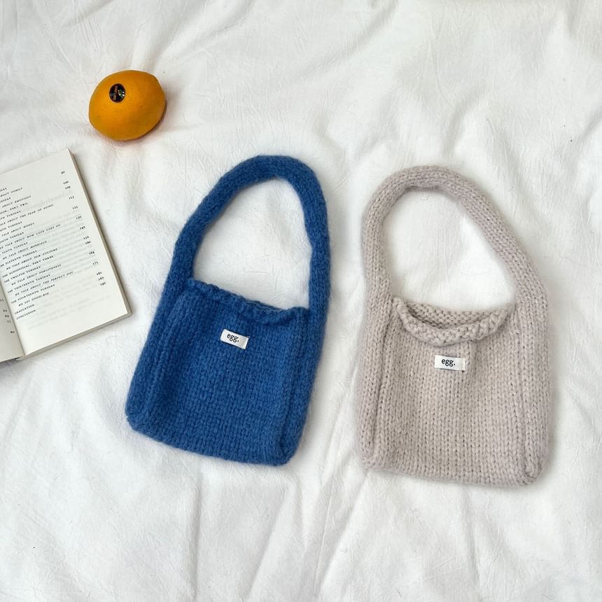 Applique Bag Knit Plain Shoulder Label