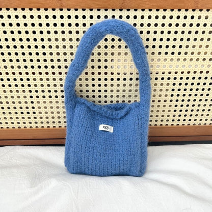 Applique Bag Knit Plain Shoulder Label