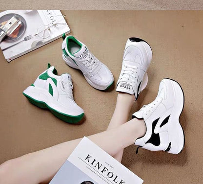 Platform Panel Hidden Wedge Sneakers