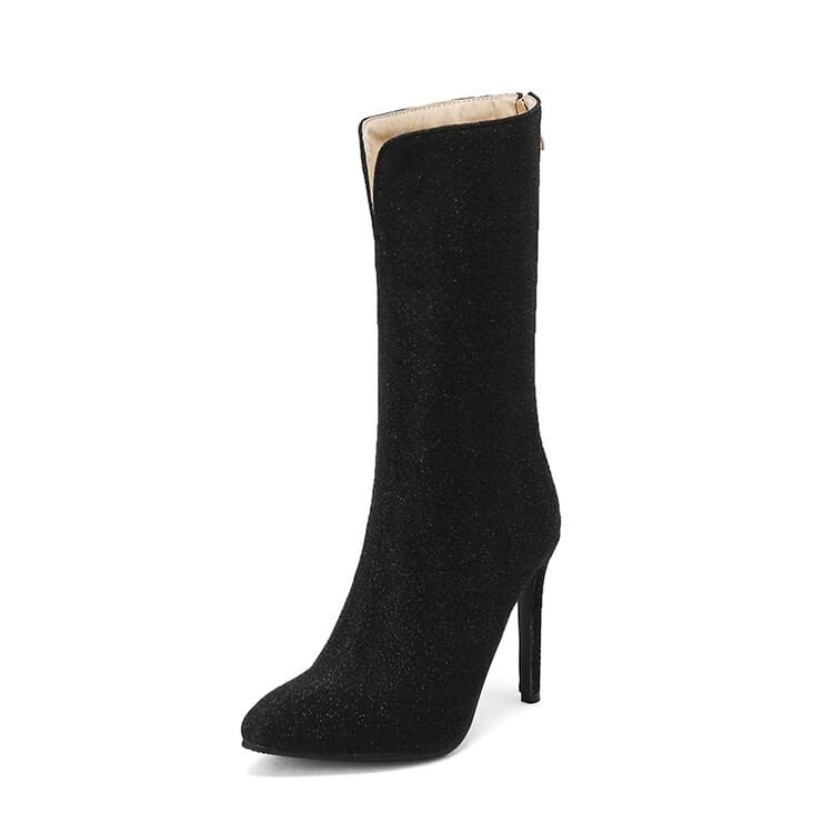 Stiletto Pointed Toe Plain Zip