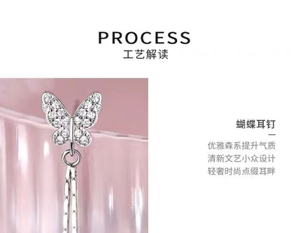 Butterfly Alloy Threader Earring