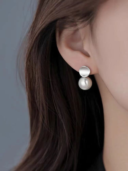 Faux Pearl Alloy Drop Earring