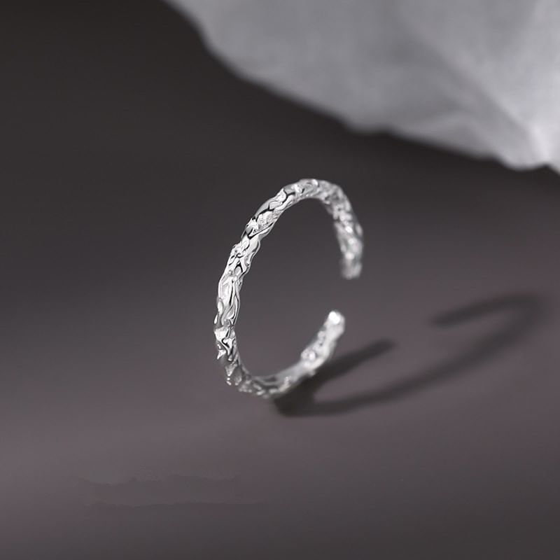 Textured Alloy Open Ring