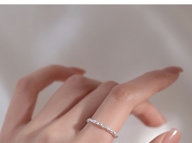 Textured Alloy Open Ring