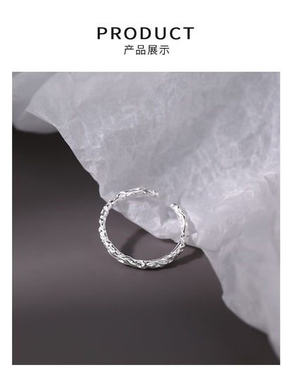 Textured Alloy Open Ring