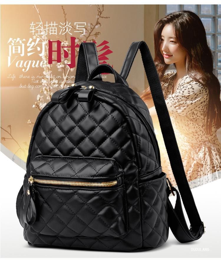 Quilted Leather Faux Backpack