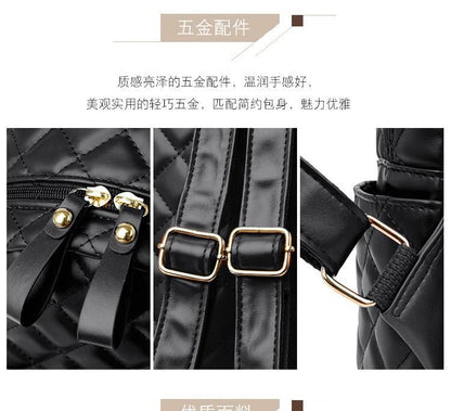 Quilted Leather Faux Backpack