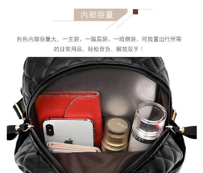 Quilted Leather Faux Backpack