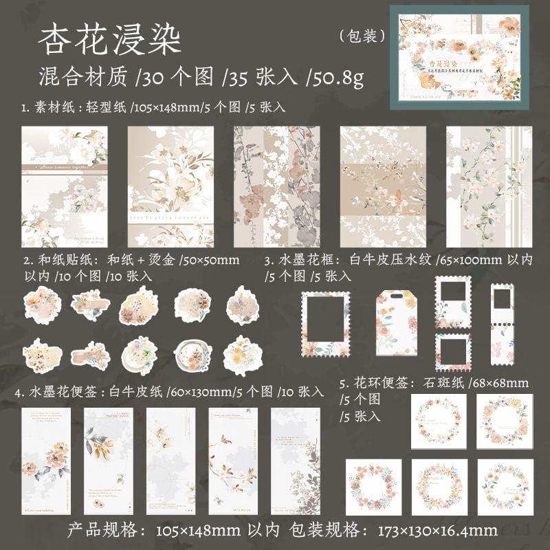 Floral Diary Background Decorative Paper