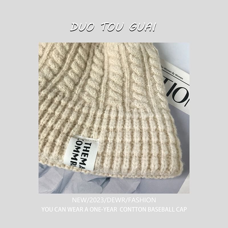 Knit Bucket Hat Lettering Applique