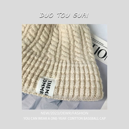 Knit Bucket Hat Lettering Applique