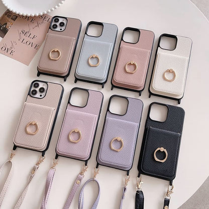 Case Faux Holder Card Leather Phone