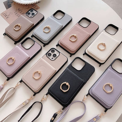 Case Faux Holder Card Leather Phone