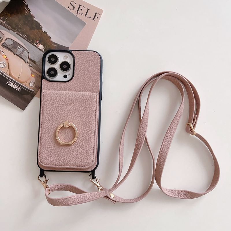 Case Faux Holder Card Leather Phone