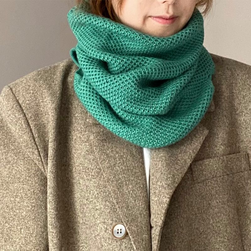 Multi-Way Beanie Knit Plain Scarf /