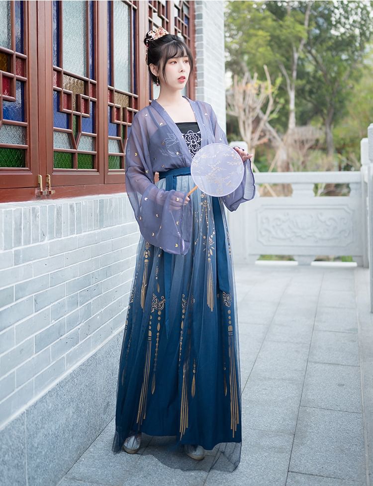 Patterned Print Hanfu Costume Set