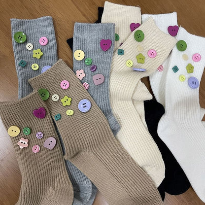 Button Accent Socks