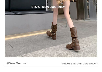 Boots Mid Calf Buckled