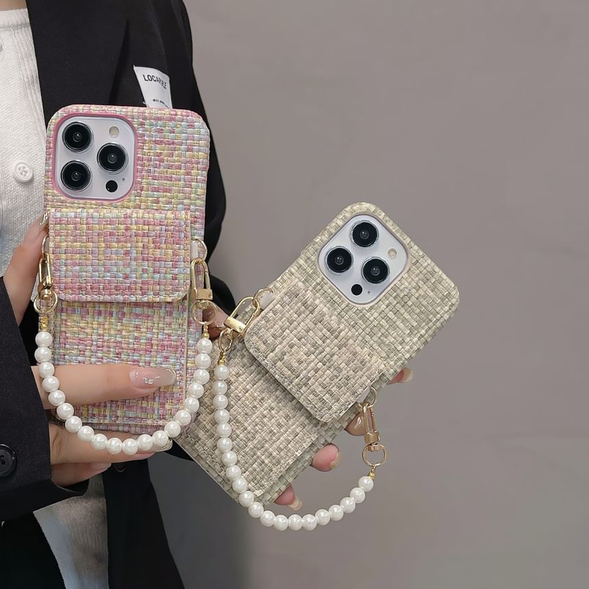 Faux Pearl Fabric Case Phone
