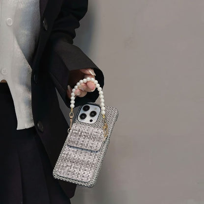 Faux Pearl Fabric Case Phone