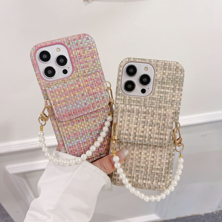 Faux Pearl Fabric Case Phone