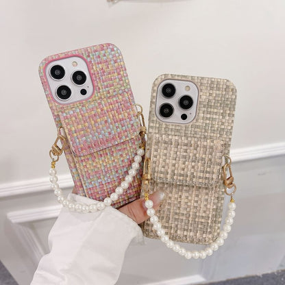 Faux Pearl Fabric Case Phone