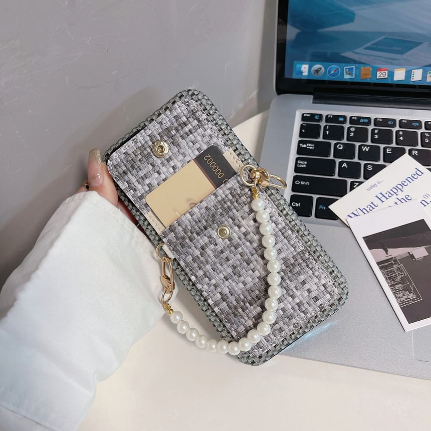 Faux Pearl Fabric Case Phone