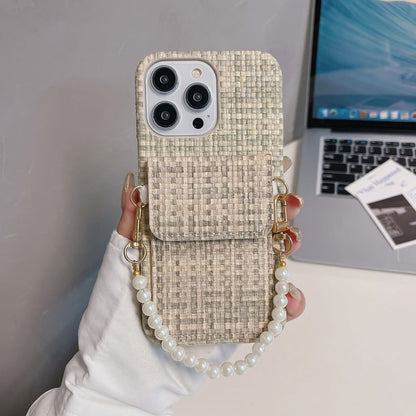 Faux Pearl Fabric Case Phone