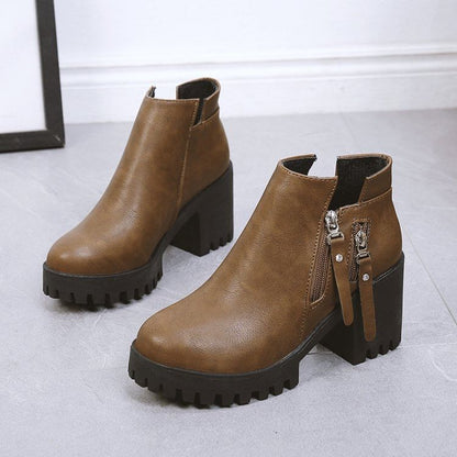 Heel Ankle Platform Chunky Boots