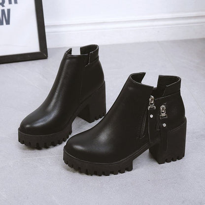 Heel Ankle Platform Chunky Boots