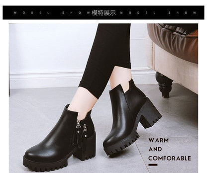 Heel Ankle Platform Chunky Boots