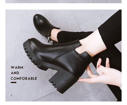 Heel Ankle Platform Chunky Boots