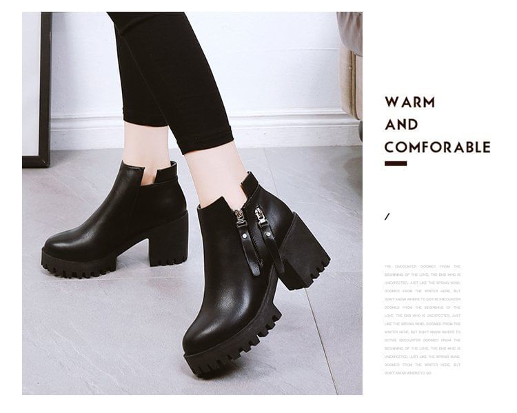 Heel Ankle Platform Chunky Boots