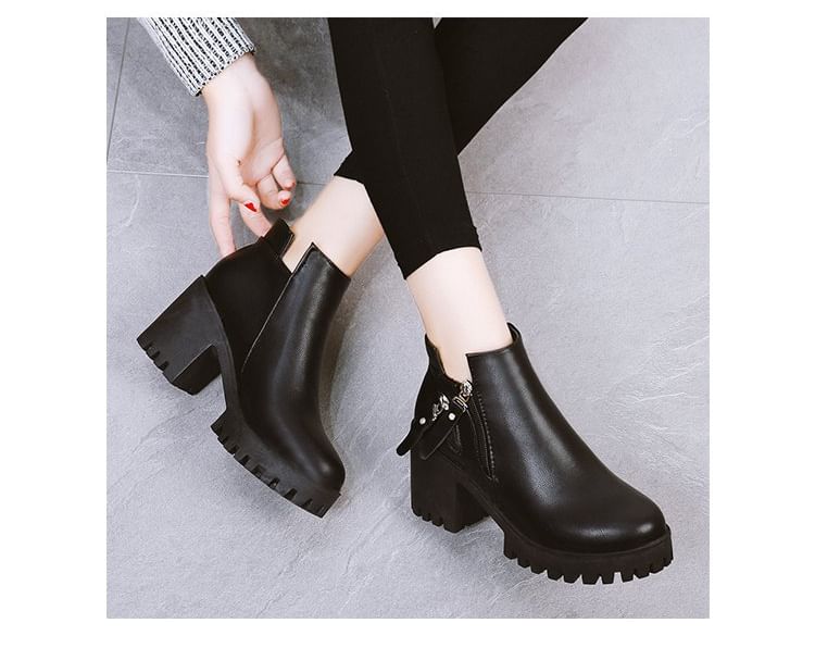 Heel Ankle Platform Chunky Boots