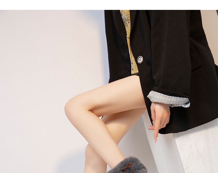 Heel Ankle Platform Trim Chunky Fluffy Boots