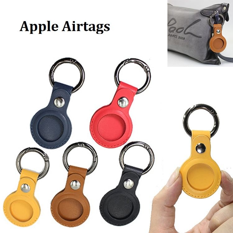 Keyring AirTag Leather Faux Holder