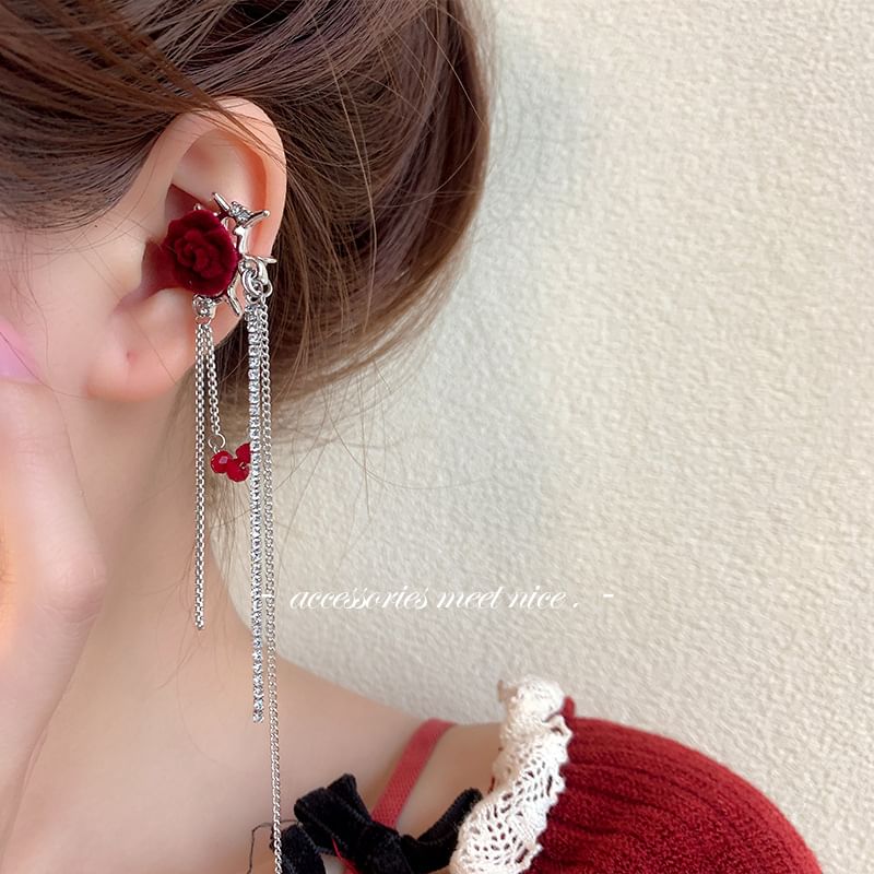 Manchette d'oreille en alliage floral
