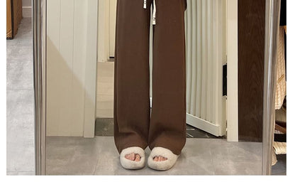 Corduroy High Waist Drawstring Wide Leg Pants