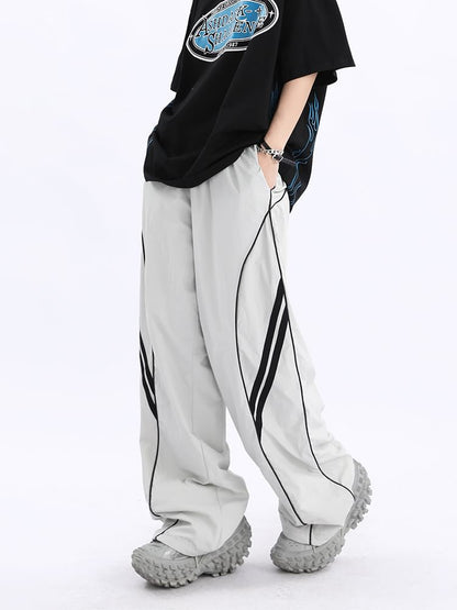 Low Waist Striped Loose-Fit Wide-Leg Sweatpants