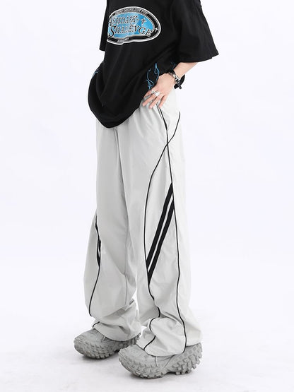 Low Waist Striped Loose-Fit Wide-Leg Sweatpants