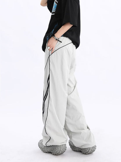 Low Waist Striped Loose-Fit Wide-Leg Sweatpants