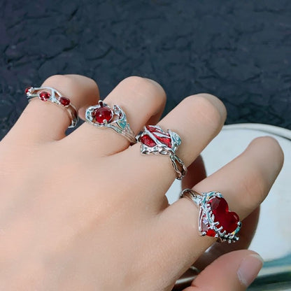 Gemstone Irregular Ring Open