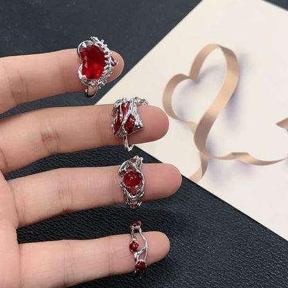 Gemstone Irregular Ring Open